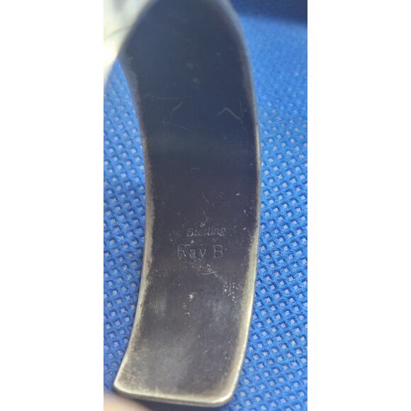 Sterling Silver Bangle Bracelet with Turquoise/Coral Chips- Kokopelli- Navajo - Picture 2 of 6